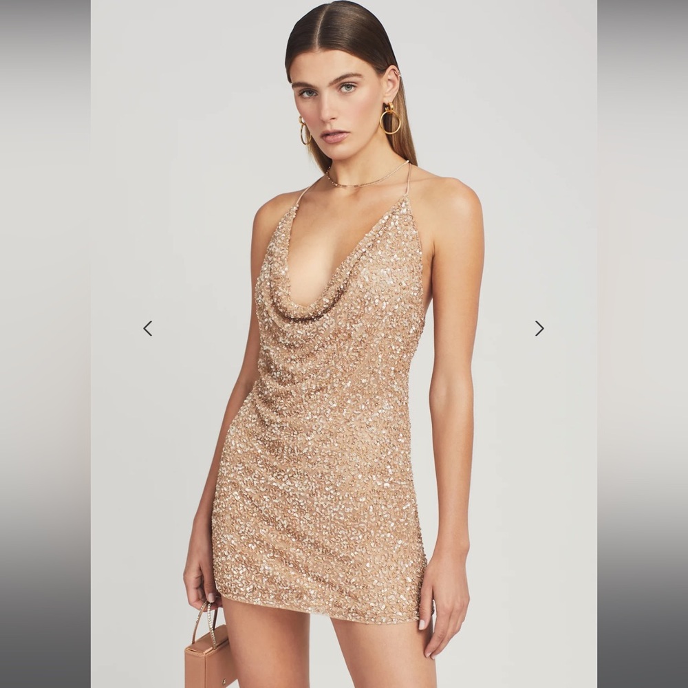 RETROFETE MICH SEQUIN DRESS NUDE XS/S
